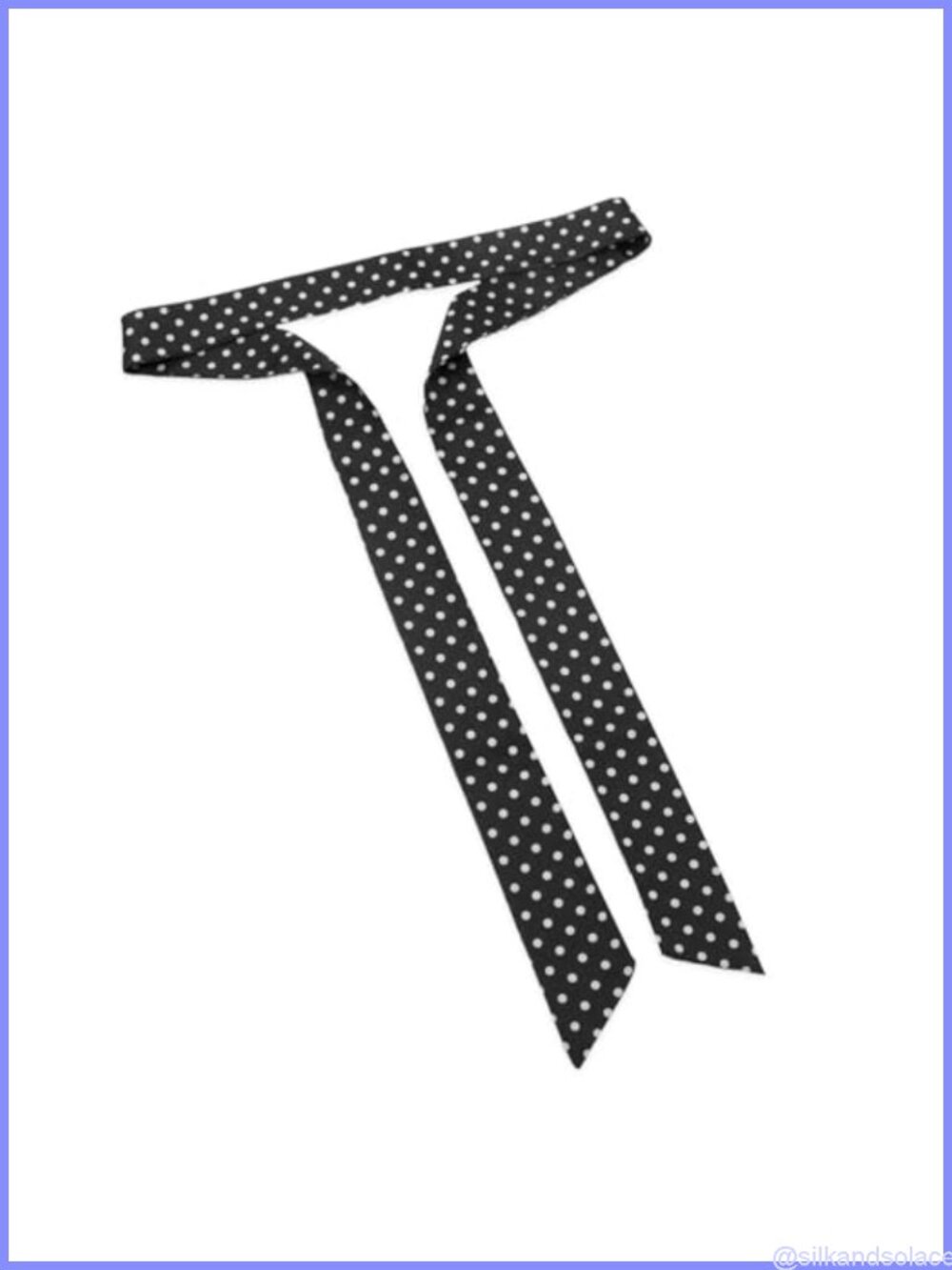 Skinny Polka Dot Scarf for Women Lightweight Polyester Neck Scarf Work Party
